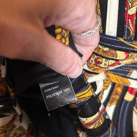 Women's Striped Blouse - Black, White, Gold - Picture 5 of 5